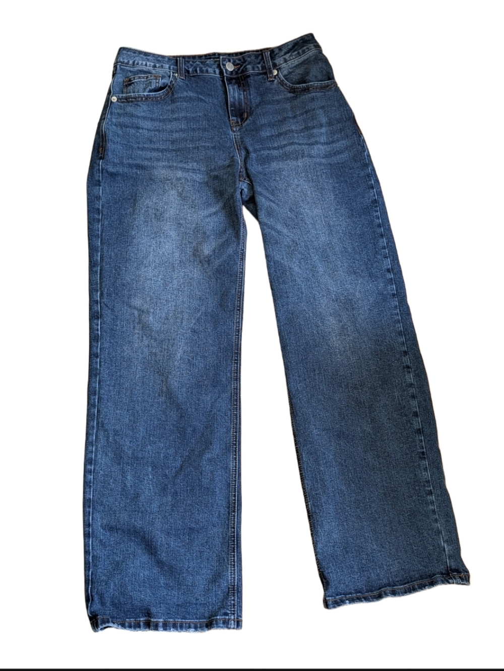 Flamingals Dark Wash Denim Barrel Straight Leg Casual Jeans Size Medium
